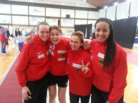 Klicken zum Vergrößern Team Deutschland, v.l.: Ricarda Multerer, Britta Heidemann, Monika Sozanska, Alexandra Ndolo