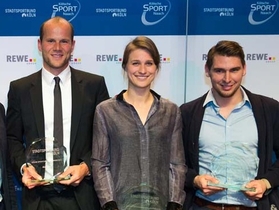 Klicken zum Vergrößern v.l. Max Hoff, Britta Heidemann, Patrick Helmes